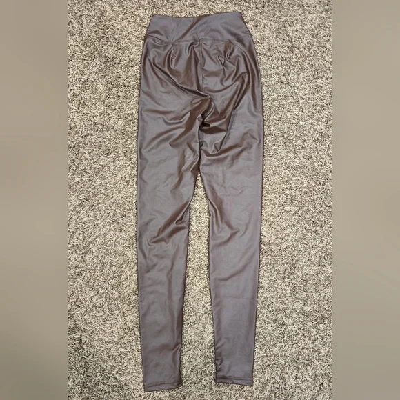 OFFLINE by Aerie Legging Women Brown Faux Leather NWT High Waisted - Picture 5 of 7